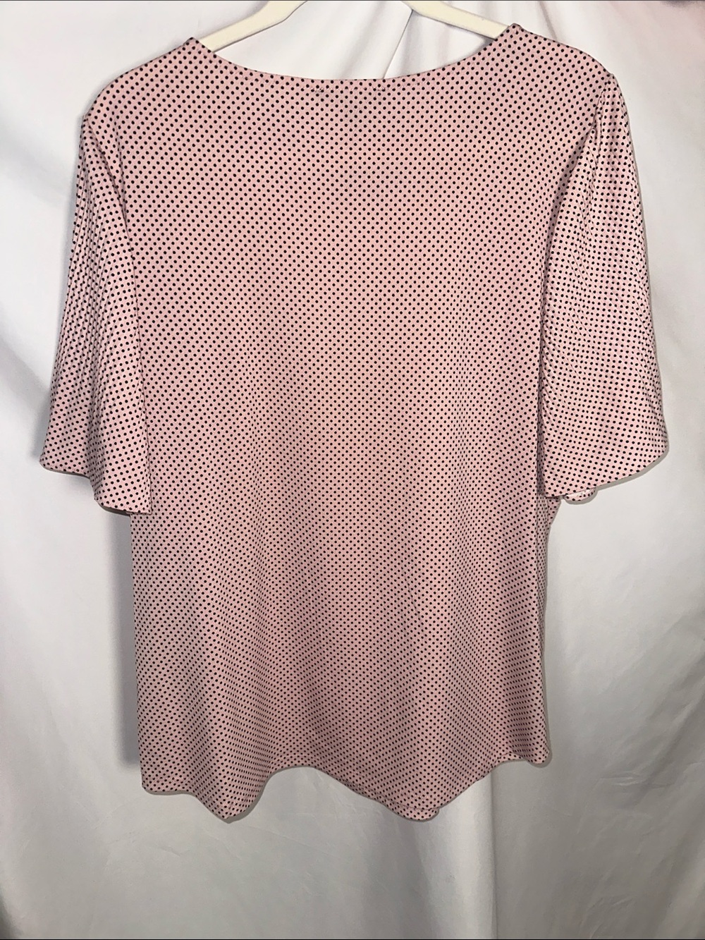 Adrianna Papell Pink Polka Dot Short Sleeve Scoop Neck Top - Picture 7 of 7